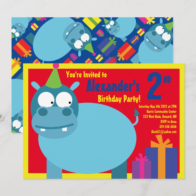 Invitaciones a la fiesta de cumpleaños de un anima (Anverso / Reverso)