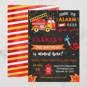Invitaciones a la fiesta de cumpleaños de un camió