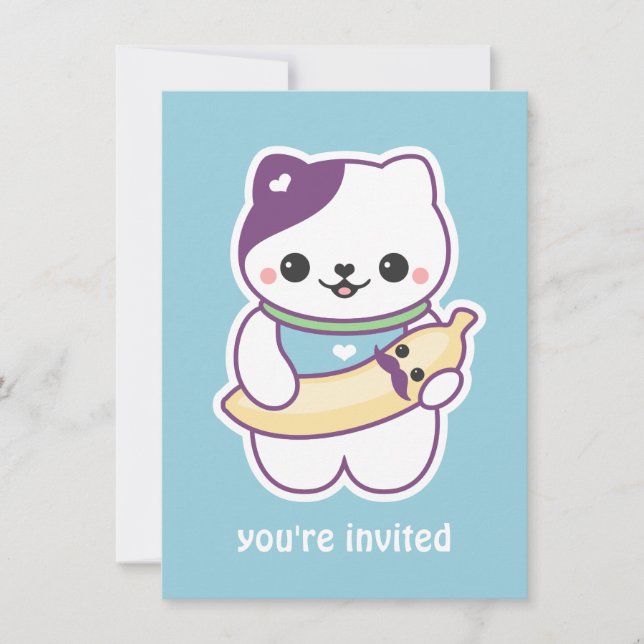 Invitaciones a la fiesta de cumpleaños de un gato  (Anverso)