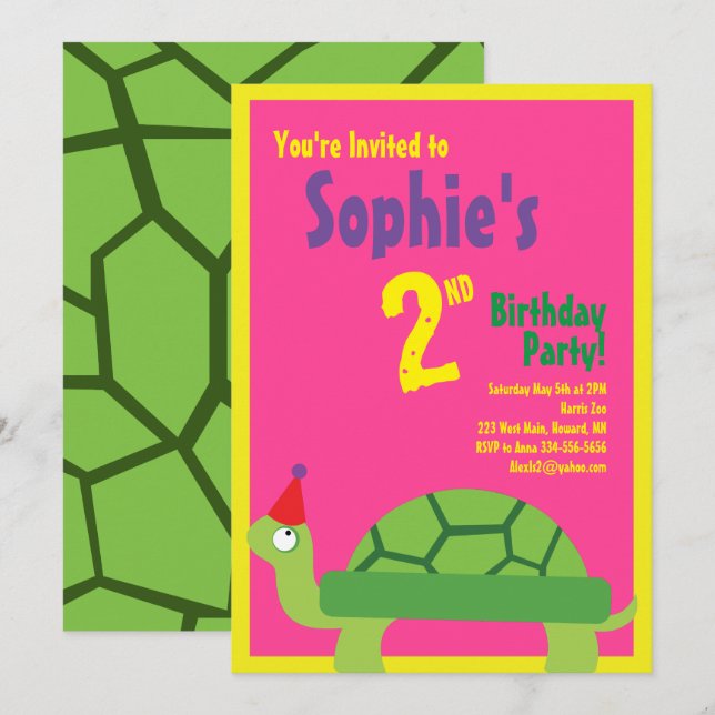 Invitaciones a la fiesta de cumpleaños de un niño  (Anverso / Reverso)