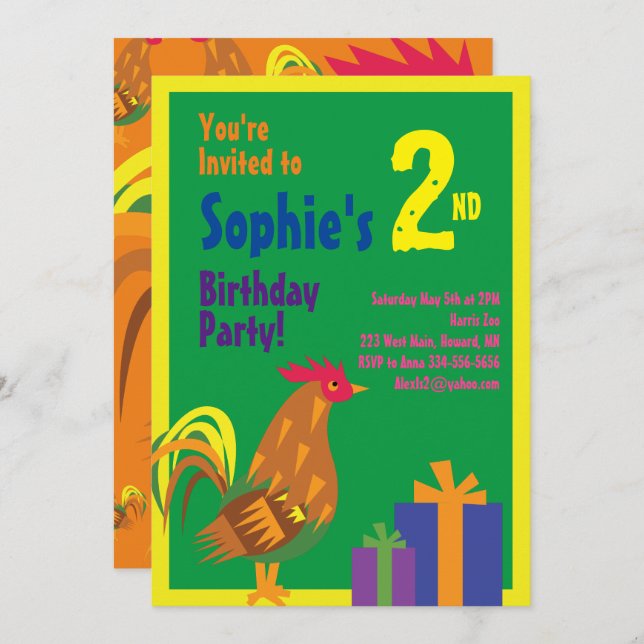 Invitaciones a la fiesta de cumpleaños de un niño  (Anverso / Reverso)