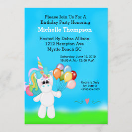 Invitaciones a la fiesta de cumpleaños de Unicorni