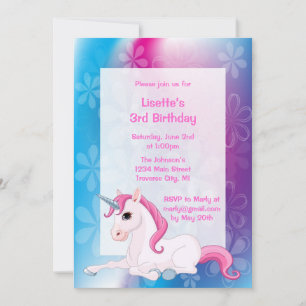 Invitaciones a la fiesta de cumpleaños de Unicorni