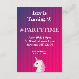 Invitaciones a la fiesta de cumpleaños de unicorni