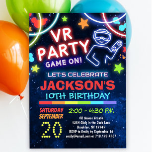 Invitaciones a la fiesta de cumpleaños de Virtual 
