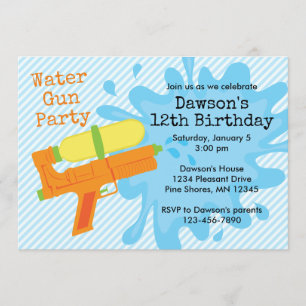 Invitaciones a la fiesta de cumpleaños de Water Gu