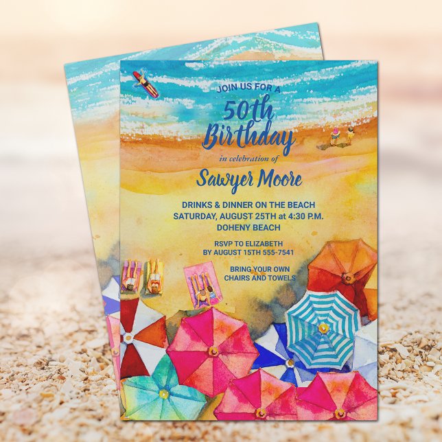 Invitaciones a la fiesta de cumpleaños de Watercol (Subido por el creador)