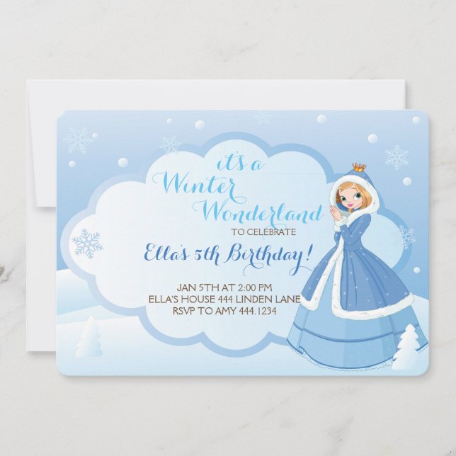 Invitaciones a la fiesta de cumpleaños de Winter W (Anverso)