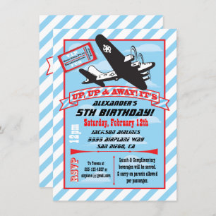 Invitaciones a la fiesta de cumpleaños del avión r