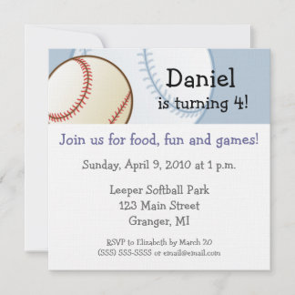 Invitaciones a la fiesta de cumpleaños del béisbol