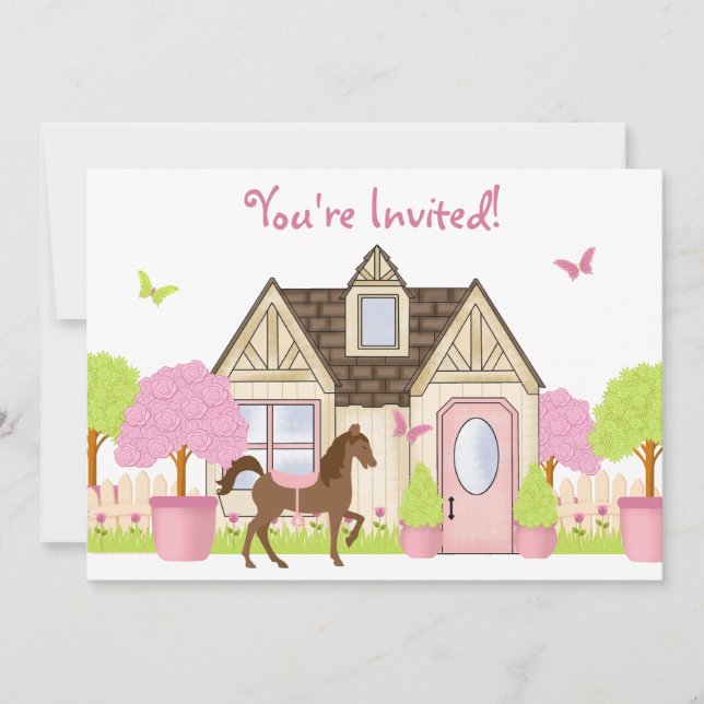 Invitaciones a la fiesta de cumpleaños del caballo (Anverso)