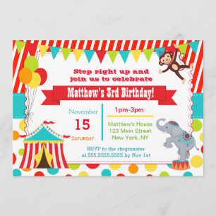 Invitaciones a la fiesta de cumpleaños del Carnava