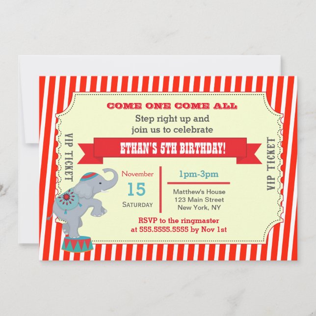 Invitaciones a la fiesta de cumpleaños del carnava (Anverso)