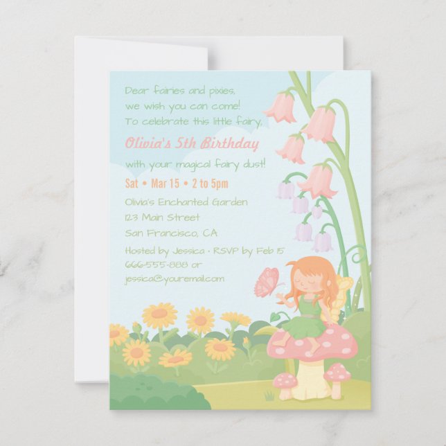 Invitaciones a la fiesta de cumpleaños del Chica d (Anverso)