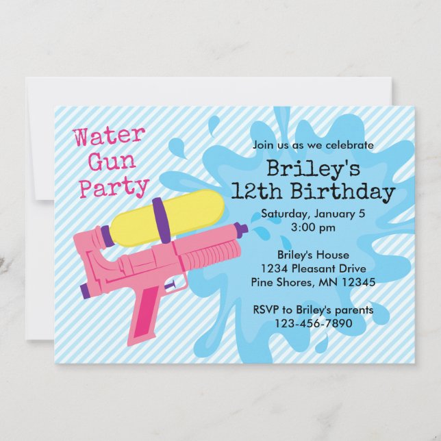Invitaciones a la fiesta de cumpleaños del Chica d (Anverso)