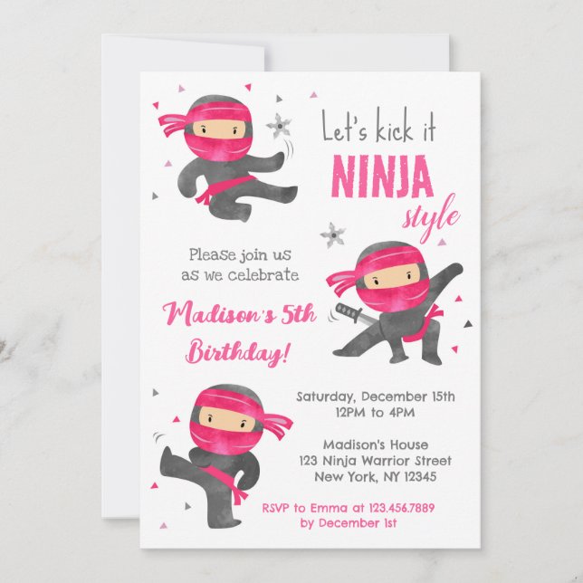 Invitaciones a la fiesta de cumpleaños del chica N (Anverso)