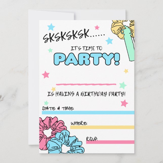 Invitaciones a la fiesta de cumpleaños del Chica V (Anverso)