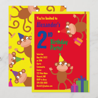 Invitaciones a la fiesta de cumpleaños del chico d