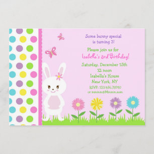 Invitaciones a la fiesta de cumpleaños del conejo