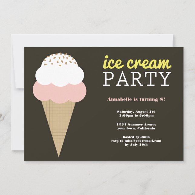 Invitaciones a la fiesta de cumpleaños del Crema d (Anverso)