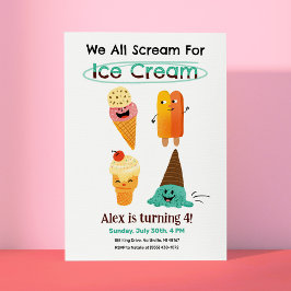 Invitaciones a la fiesta de cumpleaños del crema d