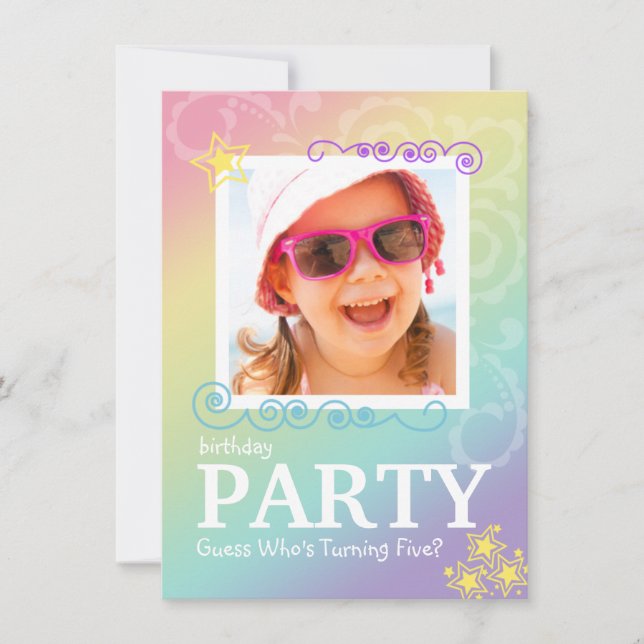 Invitaciones a la fiesta de cumpleaños del Doodle  (Anverso)