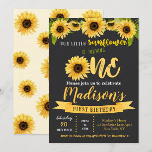 Invitaciones a la fiesta de cumpleaños del girasol
