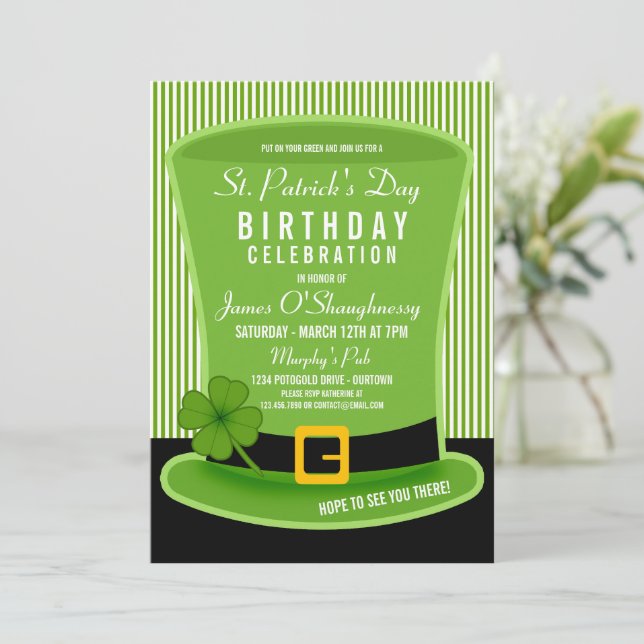Invitaciones a la fiesta de cumpleaños del Gorra L (Anverso de pie)