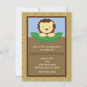 Invitaciones a la fiesta de cumpleaños del león Sa