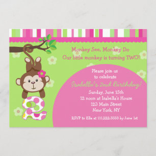 Invitaciones a la fiesta de cumpleaños del mono
