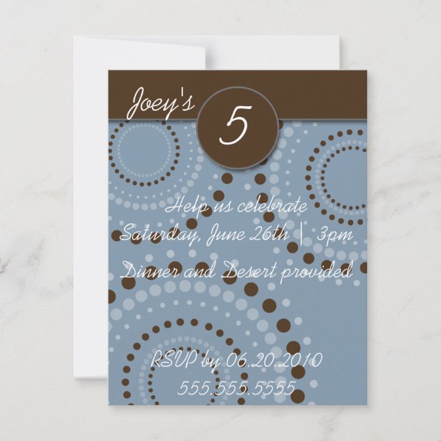 Invitaciones a la fiesta de cumpleaños del niño (Anverso)