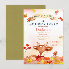 Invitaciones a la fiesta de cumpleaños del otoño p