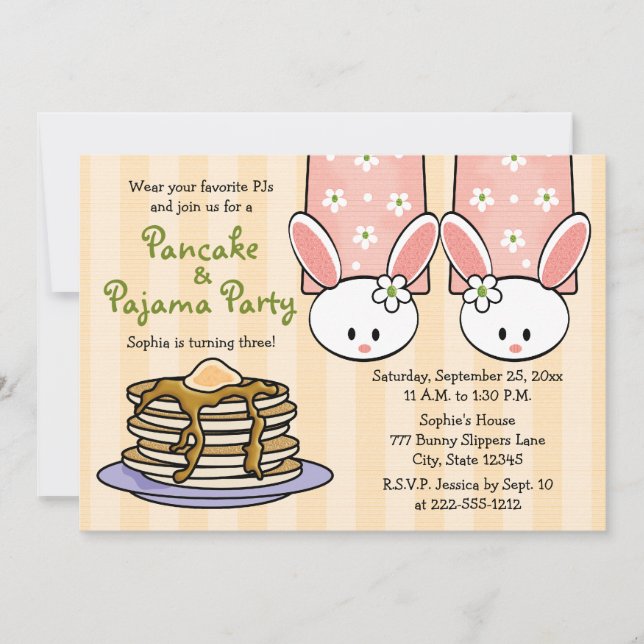 Invitaciones a la fiesta de cumpleaños del panqueq (Anverso)