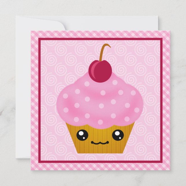 Invitaciones a la fiesta de cumpleaños del pastel  (Anverso)