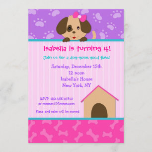 Invitaciones a la fiesta de cumpleaños del perro c