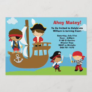 Invitaciones a la fiesta de cumpleaños del Pirata