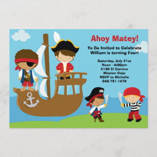 Invitaciones a la fiesta de cumpleaños del Pirata