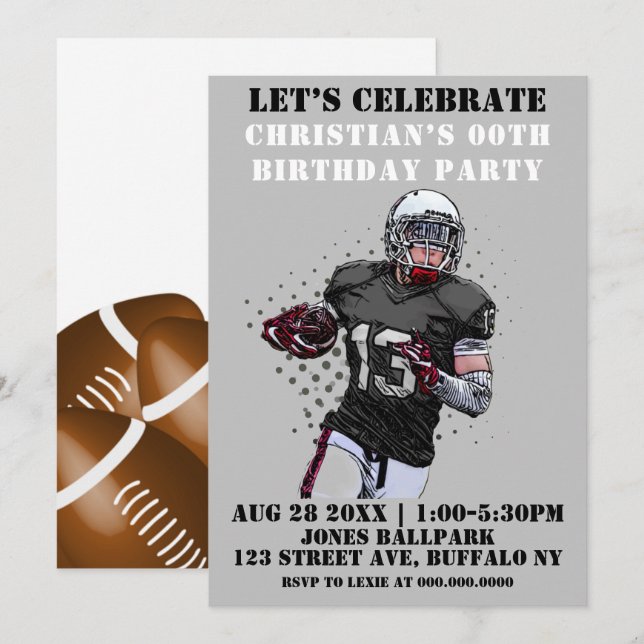 Invitaciones a la fiesta de cumpleaños del tema de (Anverso / Reverso)