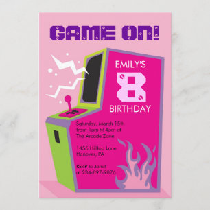 Invitaciones a la fiesta de cumpleaños del videoju