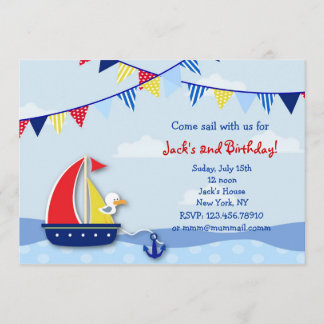 Invitaciones a la fiesta de cumpleaños en barco ná