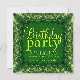 Invitaciones a la fiesta de cumpleaños Green Peaco