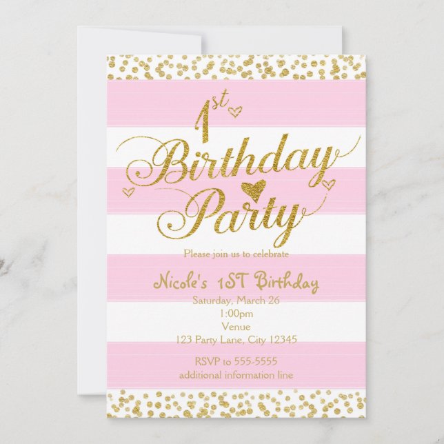 Invitaciones a la fiesta de cumpleaños número 1 Pi (Anverso)