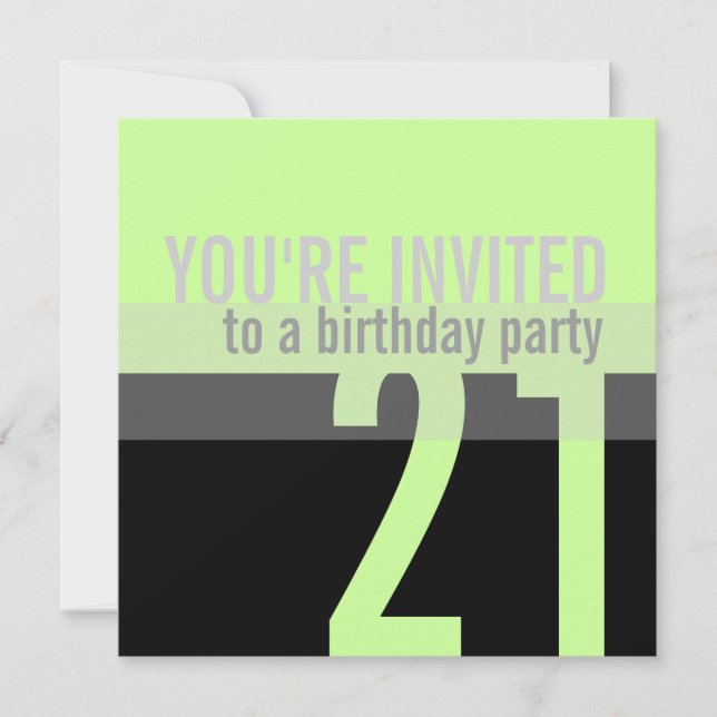 Invitaciones a la fiesta de cumpleaños número 21 { (Anverso)