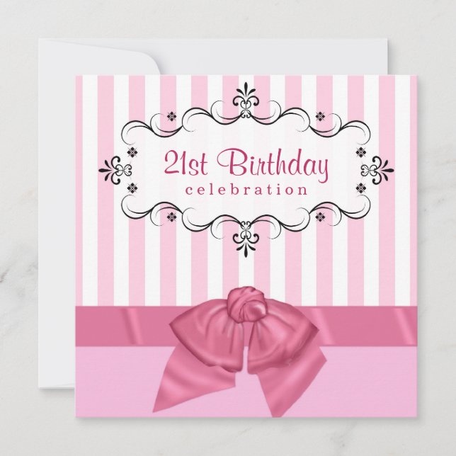 Invitaciones a la fiesta de cumpleaños número 21 - (Anverso)