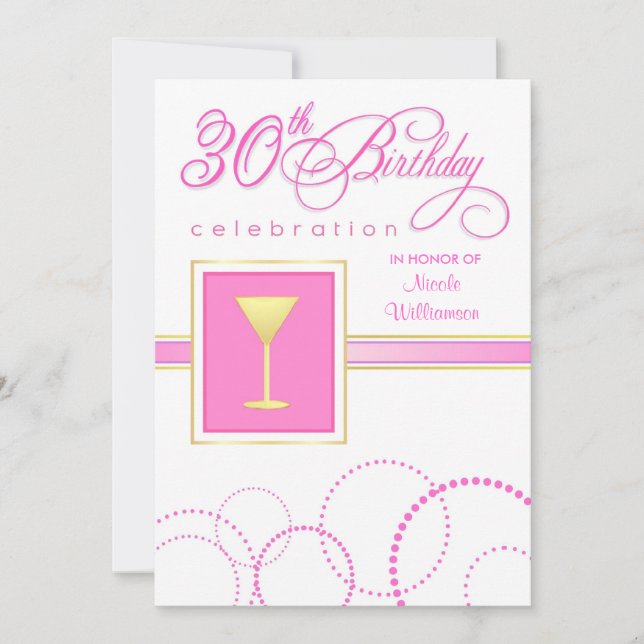 Invitaciones a la fiesta de cumpleaños número 30 - (Anverso)