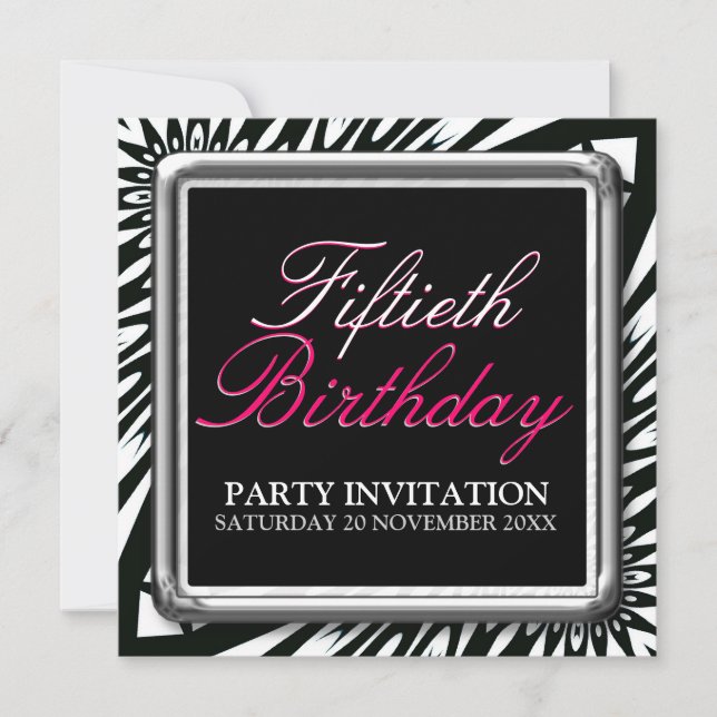 Invitaciones a la fiesta de cumpleaños número 50 d (Anverso)