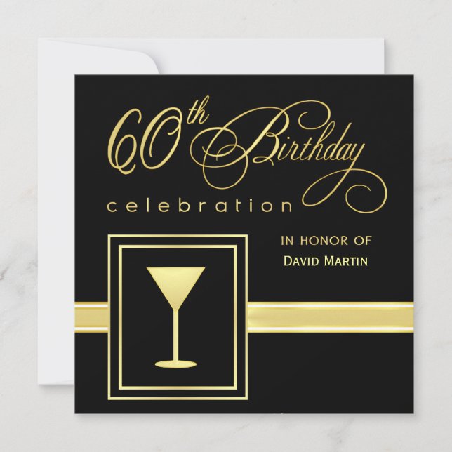 Invitaciones a la fiesta de cumpleaños número 60 - (Anverso)