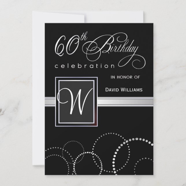 Invitaciones a la fiesta de cumpleaños número 60 - (Anverso)