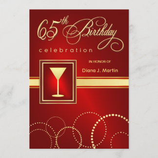 Invitaciones a la fiesta de cumpleaños número 65 -