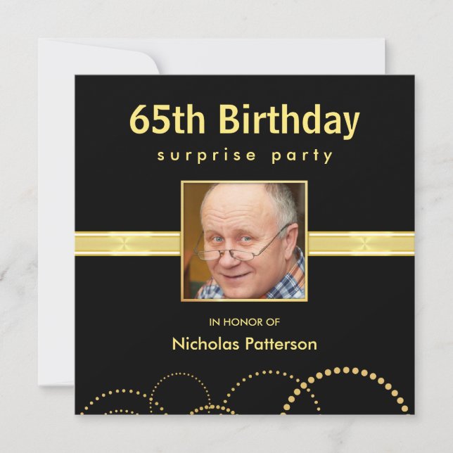 Invitaciones a la fiesta de cumpleaños número 65 - (Anverso)